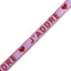 Ribbon text "j'adore" Purple-warm red